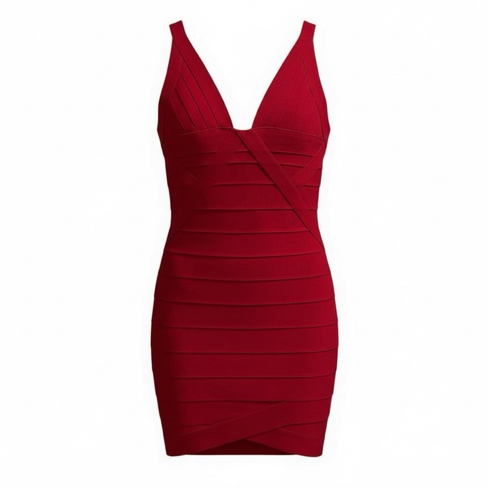 Akira Chicago Black Label Red Bandage Bodycon Dress - Picture 1 of 5